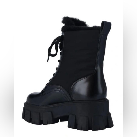 New Marc Fisher Happier Faux Fur Lug Sole Combat Boots - Sz 5.5 - Picture 4 of 13